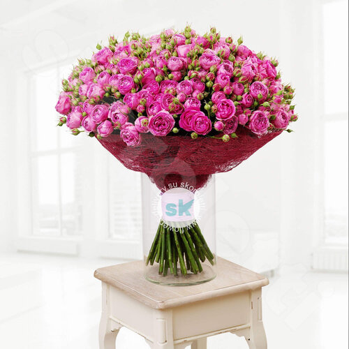 Розовые Розы Букет Bubbles 75 шт. 60 см. Skoroletti в г. Сочи