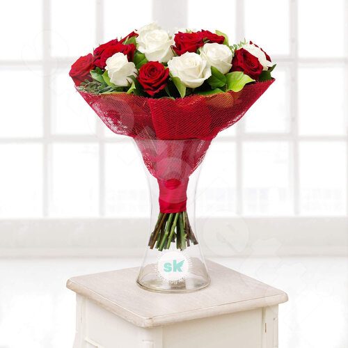 Разноцветные Розы Букет роз Эля 25 шт. 60 см. Skoroletti в г. Тамбов
