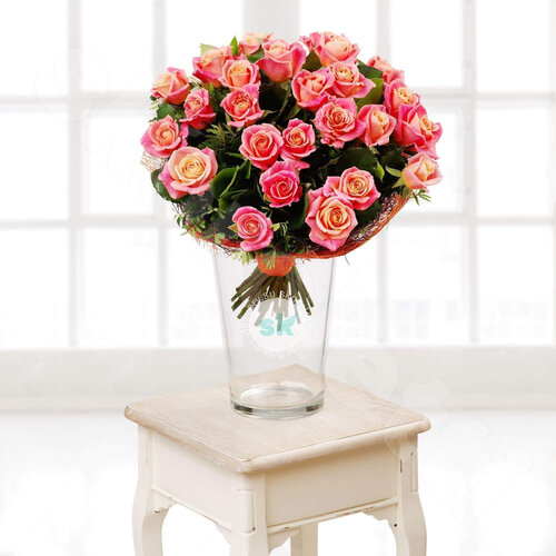 Разноцветные Розы Розы Miss Piggy 25 шт. 50 см. Skoroletti в г. Тамбов