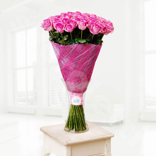 Розовые Розы Розы Aqua 51 шт. 70 см. Skoroletti в г. Тамбов