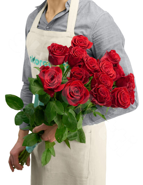 Красные Розы Розы Freedom 15 шт. 80 см. Skoroletti в г. Тамбов