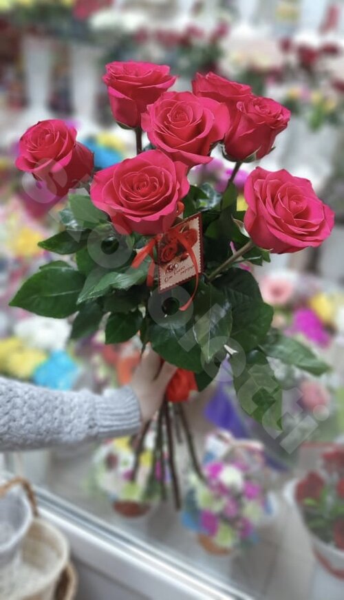 Розовые Розы Букет №753  шт. 60 см. Skoroletti в г. Мурманск