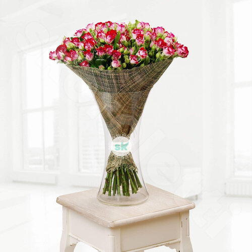 Розовые Розы Букет Bombastic 25 шт. 60 см. Skoroletti в г. Тамбов