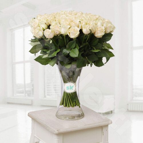 Белые Розы Розы Peach 75 шт. 70 см. Skoroletti в г. Сочи