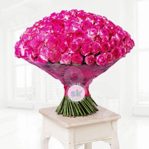 Розовые Розы Розы Dolce Vita 101 шт. 70 см. Skoroletti в г. Тамбов